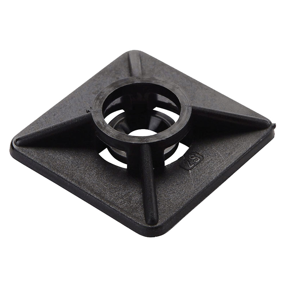 100 Stück Klebesockel schwarz 27x27mm bis 4,8mm Kabelbinderbreite