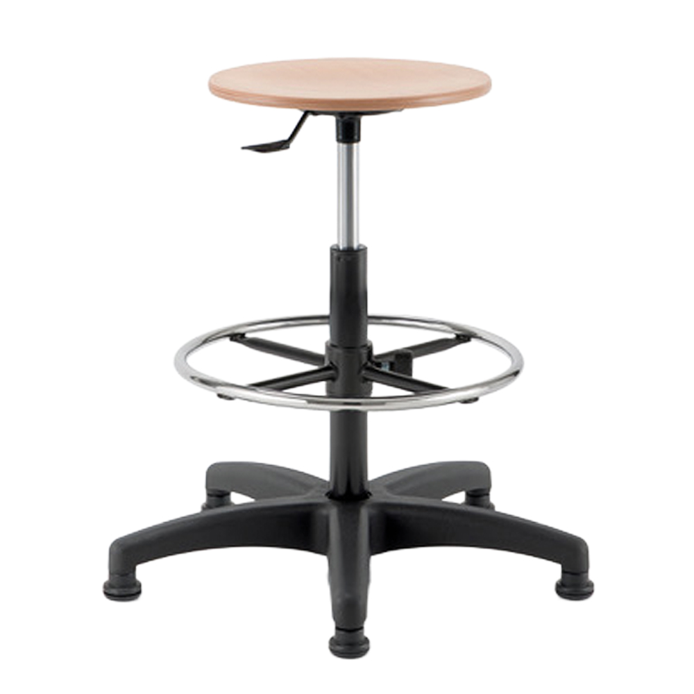 Arbeits-Dreh-Hocker 54-79 cm,stufenlos verstellbar mit Buchenplatte