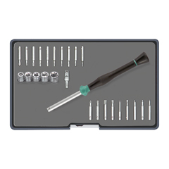 Einsteck-Schraubenzieher-Box 26-teilig MICROTIP,Schlitz,Philips,Pozi,6-kant,Tx