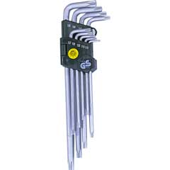 Si-Torx-Stiftschlüssel-Satz extra lang 9-teilig,T10-T50,Chrom-Vanadium+Halter