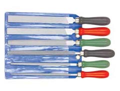 Hartchrom-Feilensatz 250mm 6-teilig Universal-Hieb,mit Grip-Feilenheften