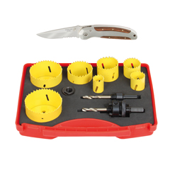 Lochsägensatz Eco + Klappmesser HSS-Bi-Metal +Zubehör