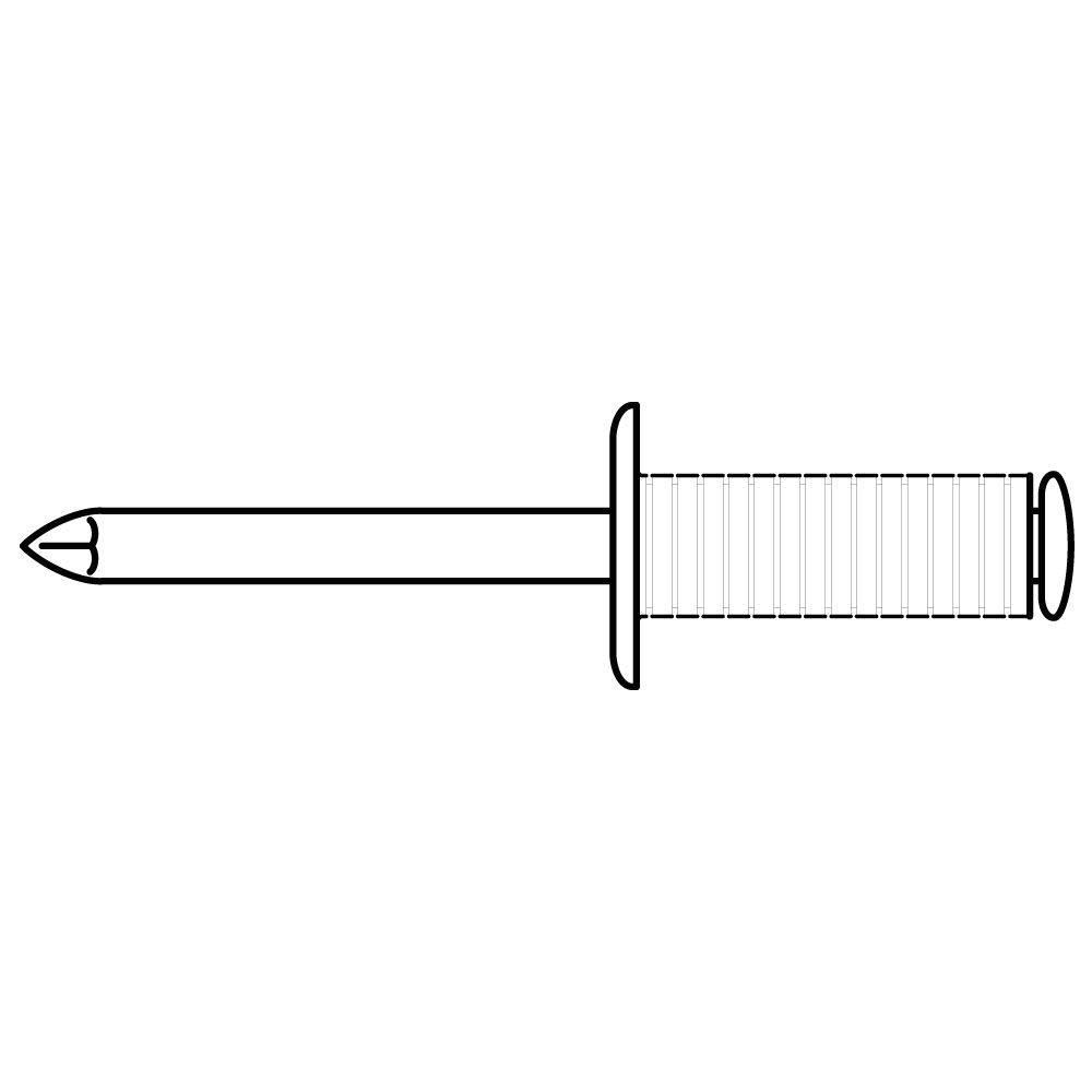 Flachkopf-Blindnieten AL/ST A2K, ALUMINIUM/STAHL GALV. VERZ. GERILLT , Durchmesser: 3,2mm, Länge: 16mm