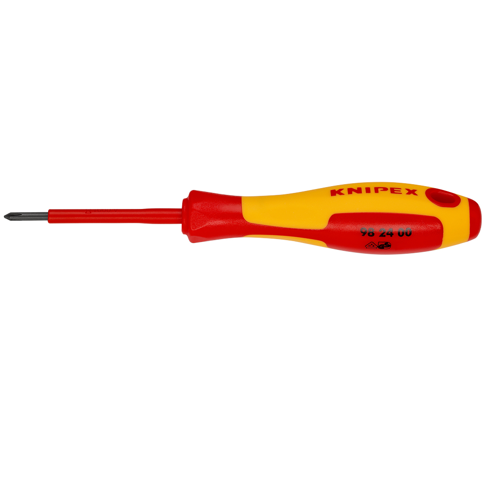 KNIPEX Kreuzschlitz-Schraubendreher, Phillips®, Abtrieb: PH0, Länge der Klinge: 60mm