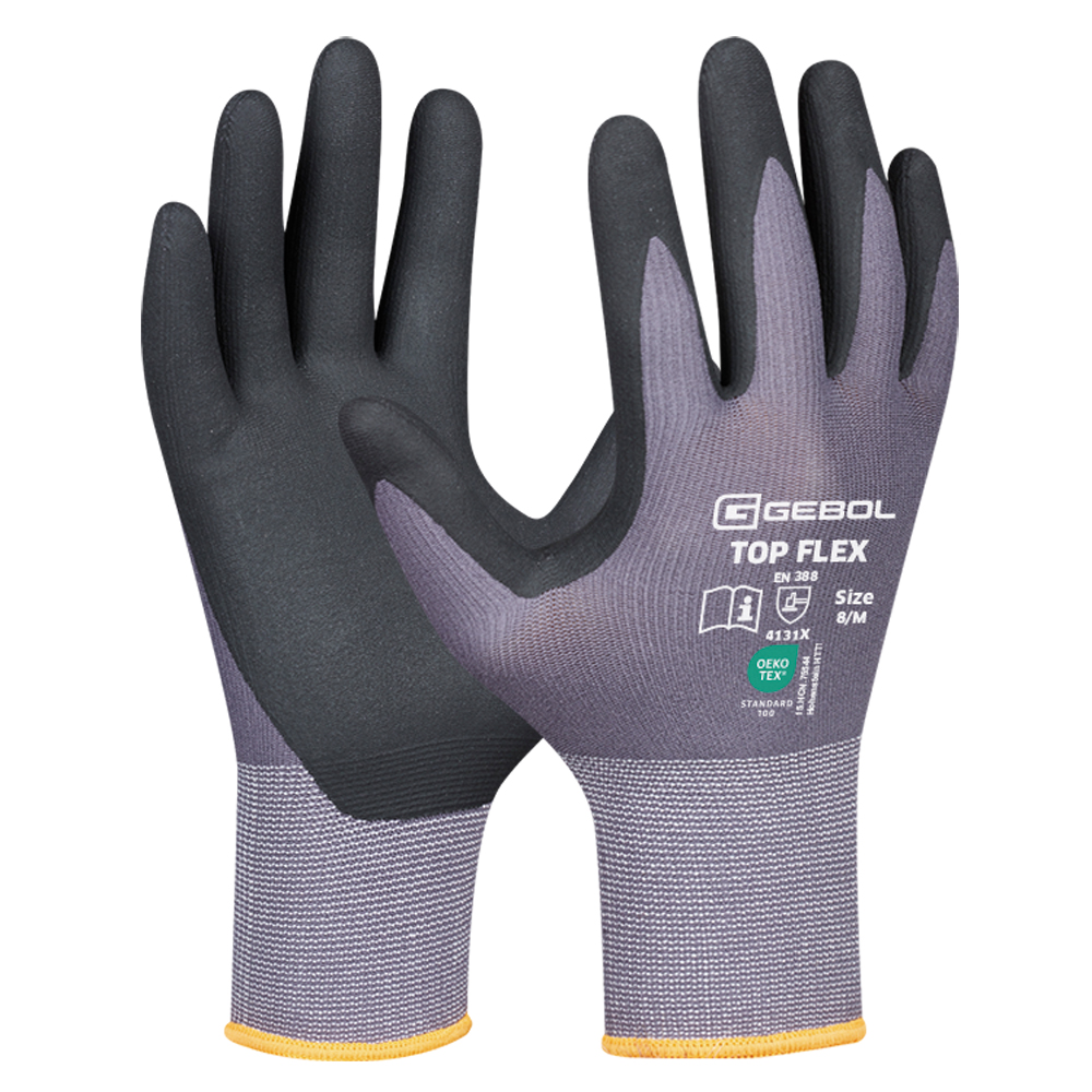 Montagehandschuh Gebol Top Flex EN 388 4.1.3.1.X. CE Cat.II, ÖkoTex 100